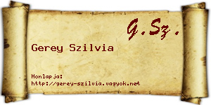 Gerey Szilvia névjegykártya